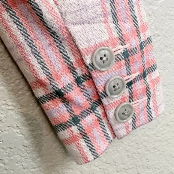 CAbi Playdate Crop Jacket + Pant Set Plaid Cheer Pink M Coquette Preppy Spring - Picture 13 of 16